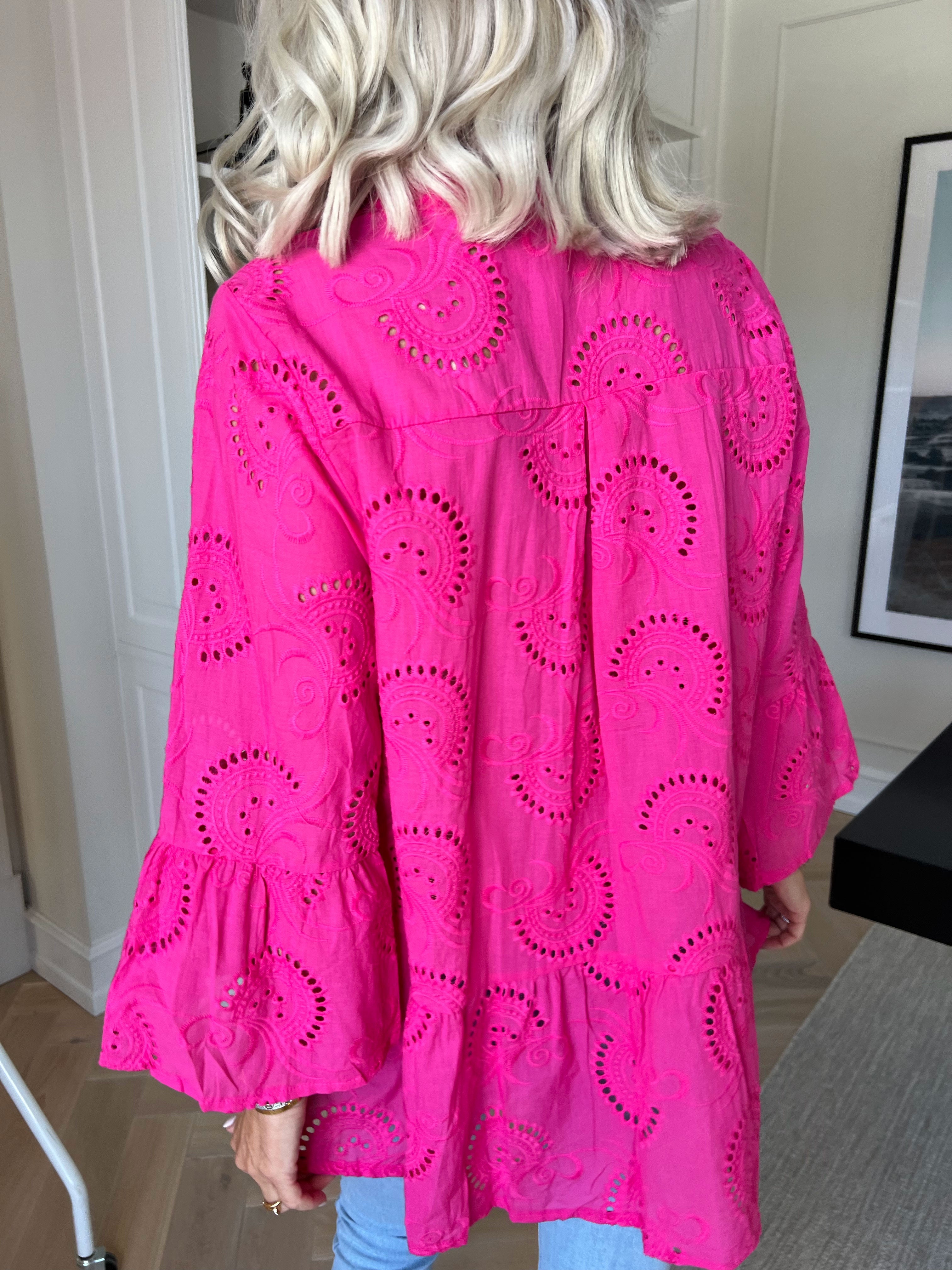 Benti Shirt - Tunika i viskose med broderie anglaise